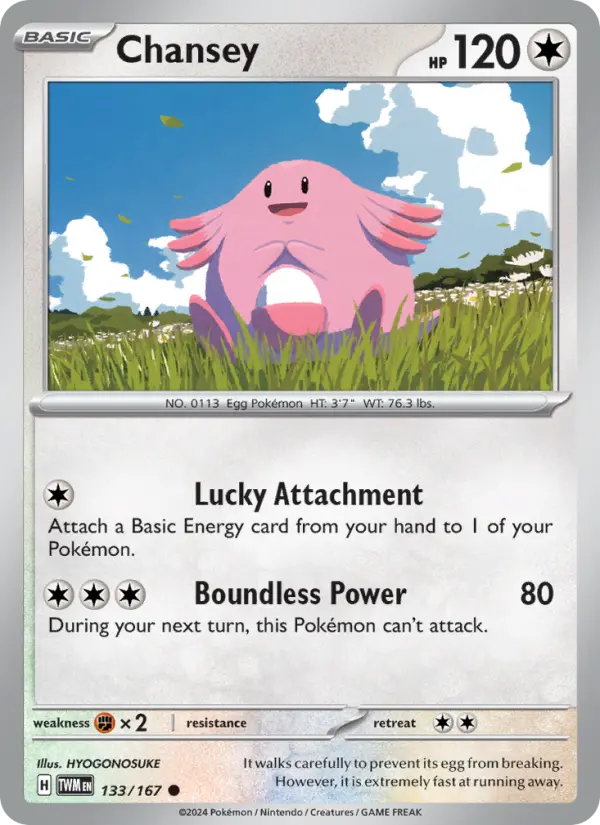 Chansey Reverse Holo 133/167 Twilight Masquerade Pokémon Card