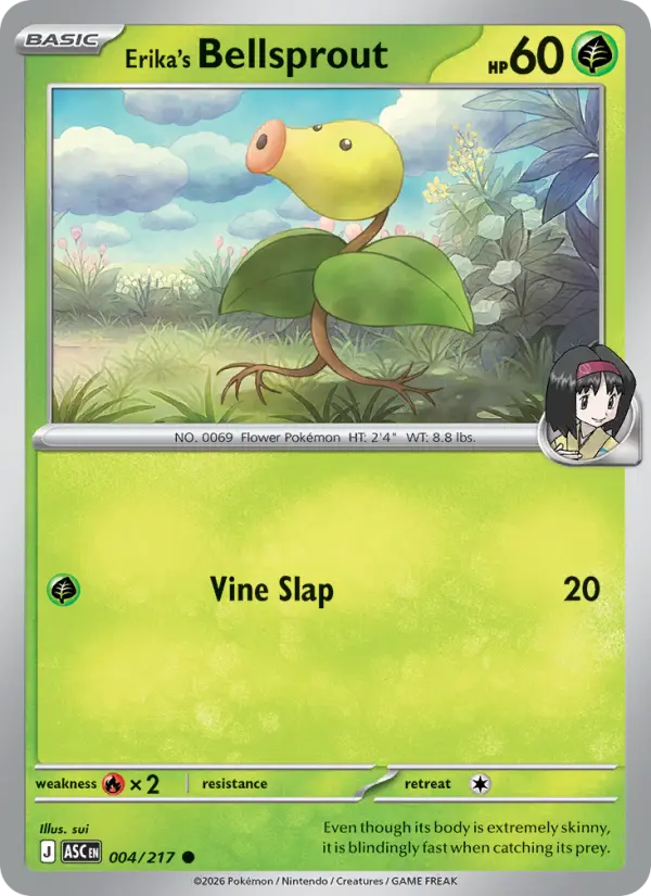 Erika's Bellsprout Reverse Holo 004/217 Ascended Heroes Pokémon Card
