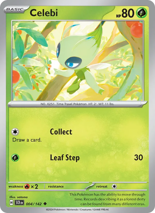 Celebi Normal 004/142 Stellar Crown Pokémon Card