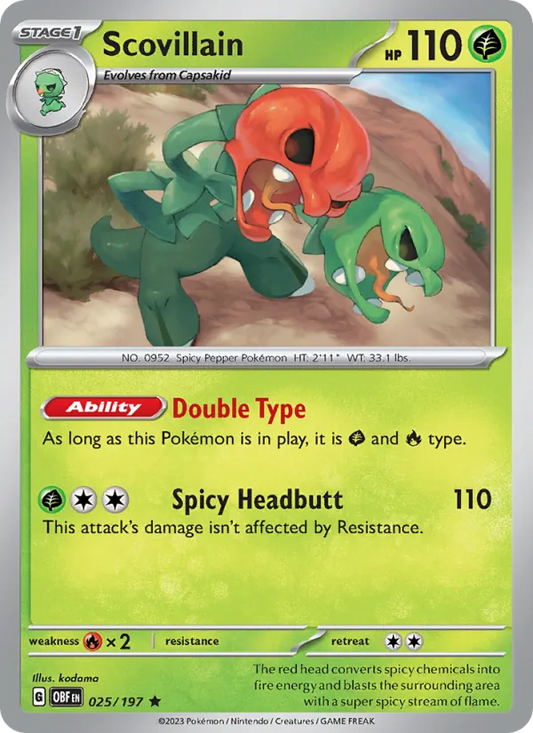 Scovillain Holo 025/197 Obsidian Flames Pokémon Card