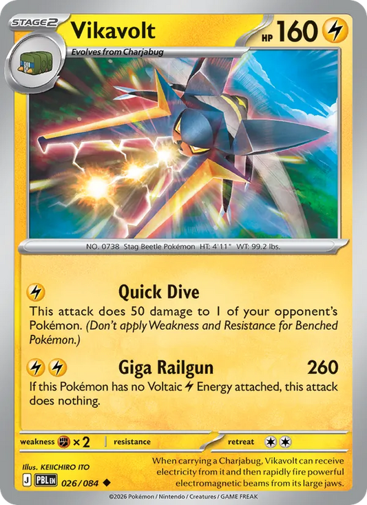 Vikavolt Normal 026/84 Pitch Black Pokémon Card