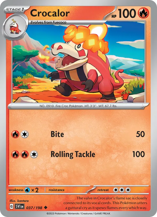 Crocalor Non-Holo 037/198 Scarlet & Violet Pokémon Card