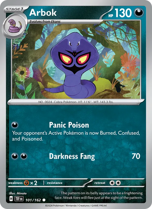 Arbok Normal 101/162 Temporal Forces Pokémon Card