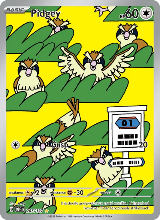 Pidgey Holo 207/197 Obsidian Flames Pokémon Card