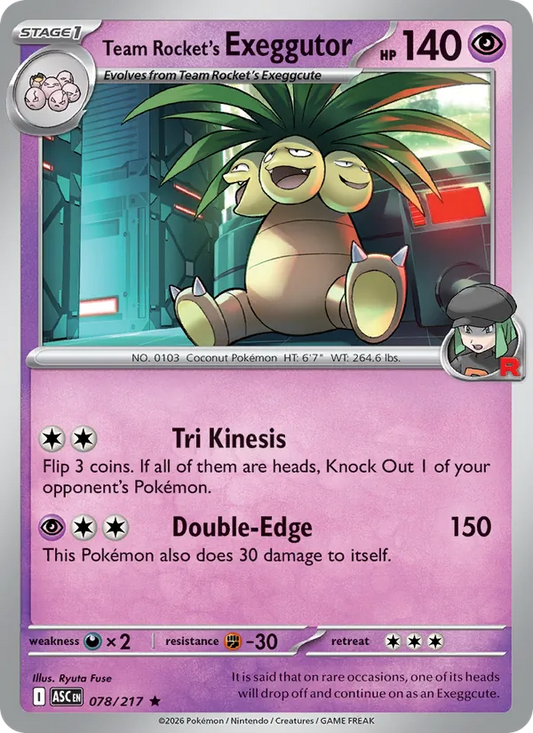 Team Rocket's Exeggutor Holo 078/217 Ascended Heroes Pokémon Card