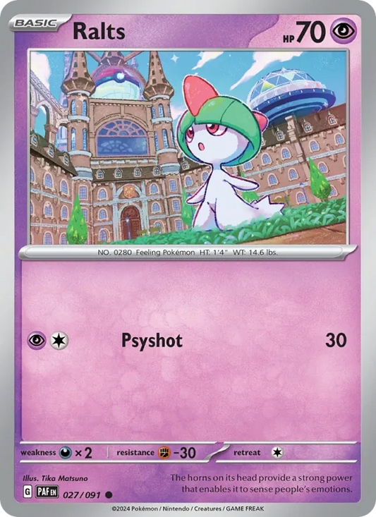 Ralts Normal 027/91 Paldean Fates Pokémon Card