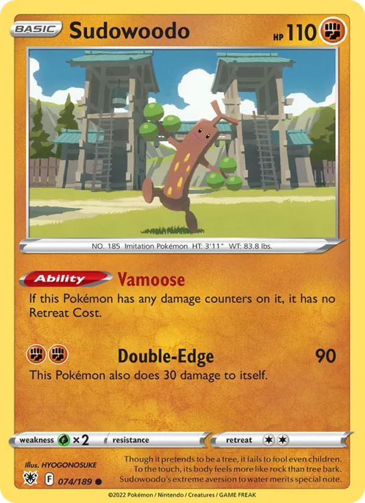 Sudowoodo Reverse Holo 074/189 Astral Radiance Pokémon Card