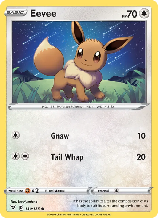 Eevee Normal 130/185 Vivid Voltage Pokémon Card