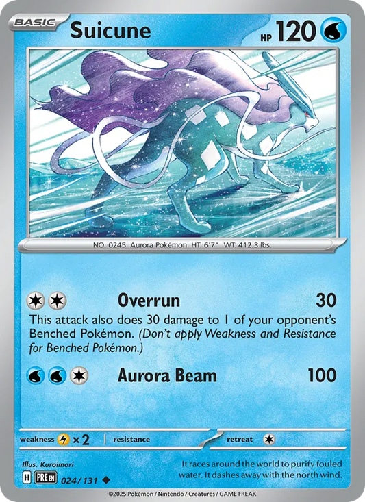 Suicune Normal 024/131 Prismatic Evolutions Pokémon Card