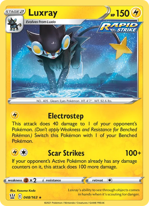 Luxray Reverse Holo 048/163 Battle Styles Pokémon Card