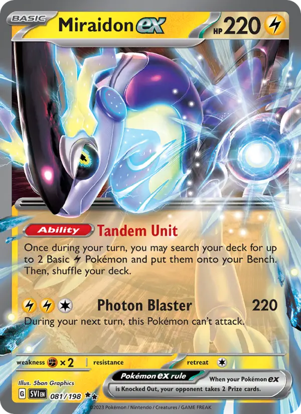 Miraidon ex Holo 081/198 Scarlet & Violet Pokémon Card