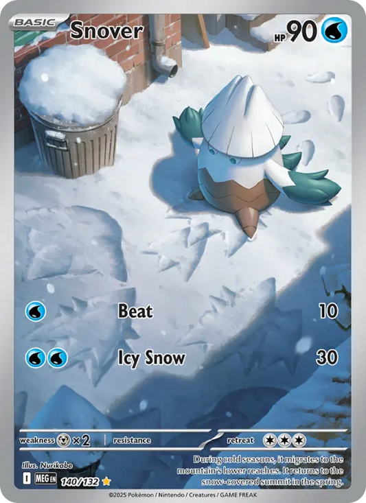 Snover Holo 140/132 Mega Evolution Pokémon Card