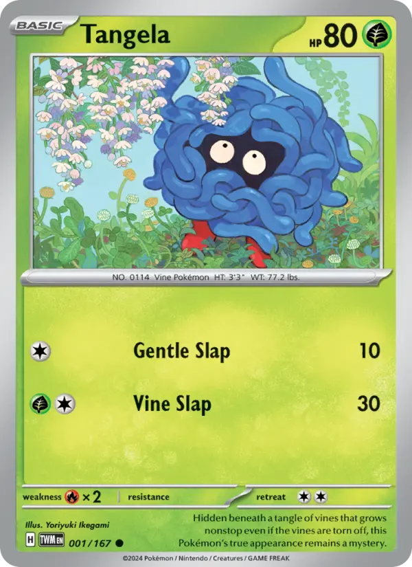 Tangela Reverse Holo 001/167 Twilight Masquerade Pokémon Card