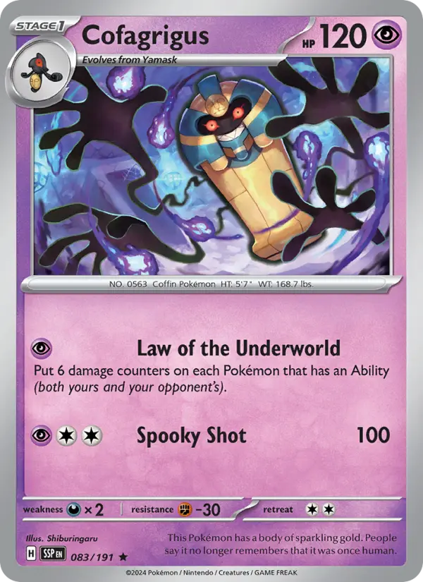 Cofagrigus Reverse Holo 083/191 Surging Sparks Pokémon Card