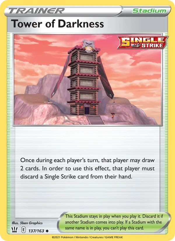 Tower of Darkness Reverse Holo 137/163 Battle Styles Pokémon Card