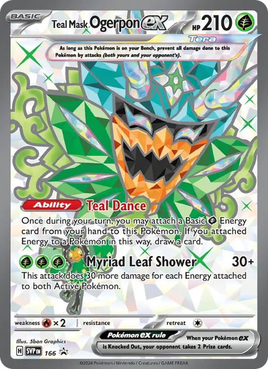 Teal Mask Ogerpon ex Non-Foil 166/225 SVP Black Star Promos Pokémon Card