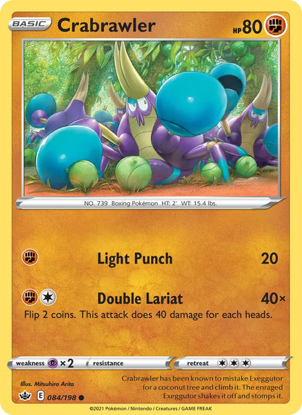 Crabrawler Reverse Holo 084/198 Chilling Reign Pokémon Card