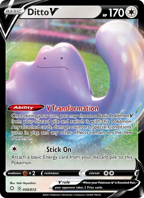 Ditto V Holo 050/72 Shining Fates Pokémon Card