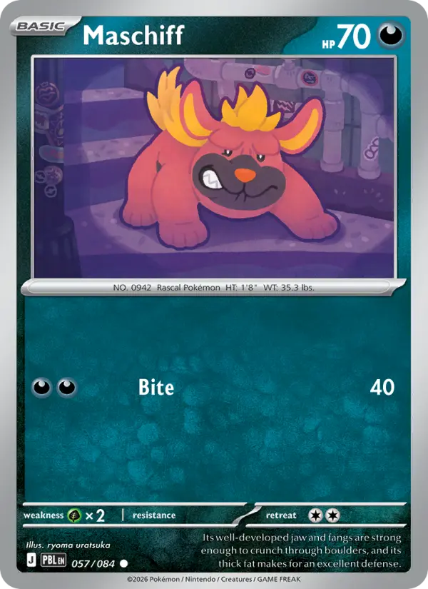 Maschiff Reverse Holo 057/84 Pitch Black Pokémon Card
