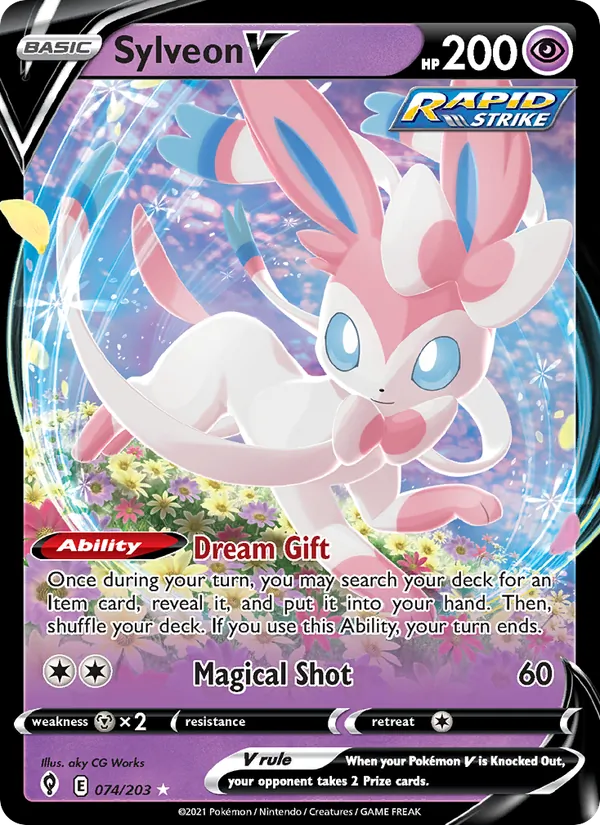 Sylveon V Holo 074/203 Evolving Skies Pokémon Card