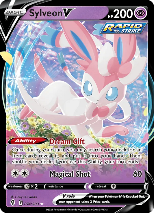 Sylveon V Holo 074/203 Evolving Skies Pokémon Card