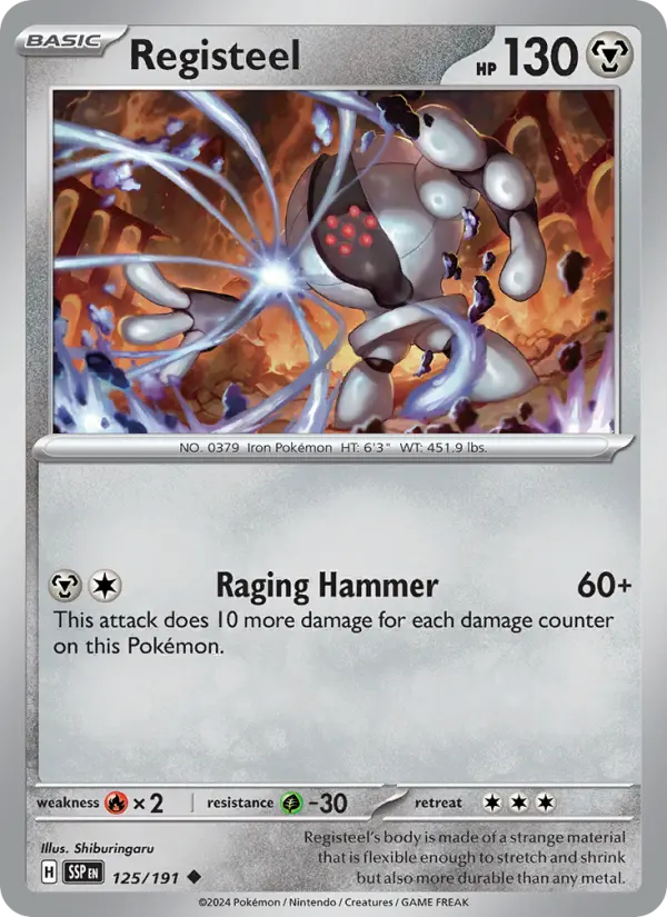 Registeel Reverse Holo 125/191 Surging Sparks Pokémon Card