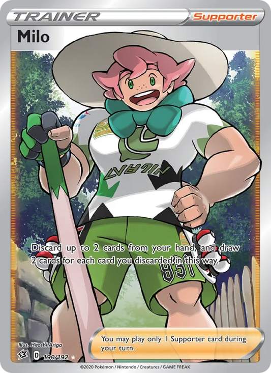 Milo Holo 190/192 Rebel Clash Pokémon Card