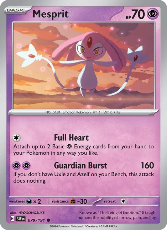 Mesprit Reverse Holo 079/191 Surging Sparks Pokémon Card