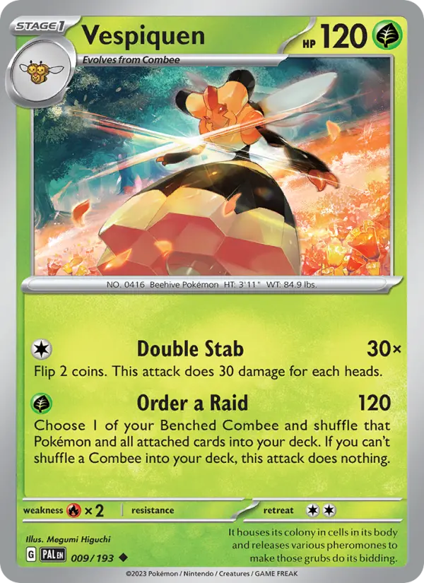 Vespiquen Non-Foil 009/193 Paldea Evolved Pokémon Card