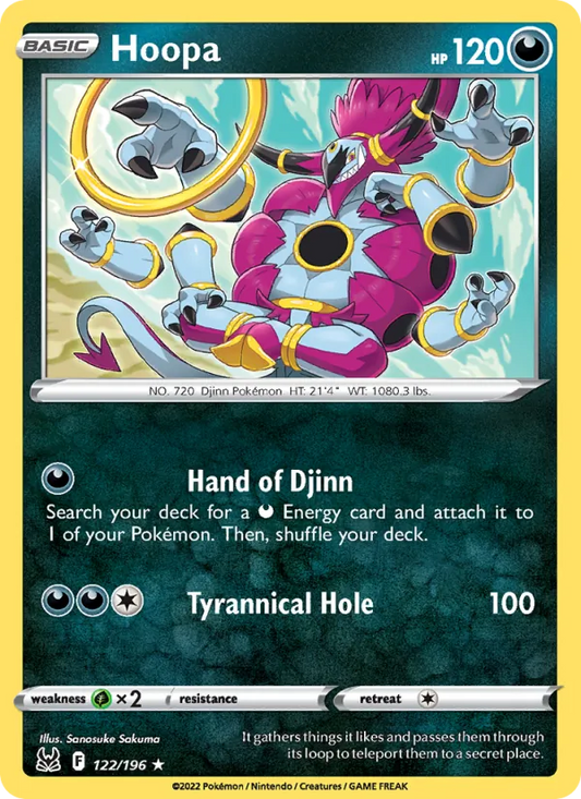 Hoopa Reverse Holo 122/196 Lost Origin Pokémon Card