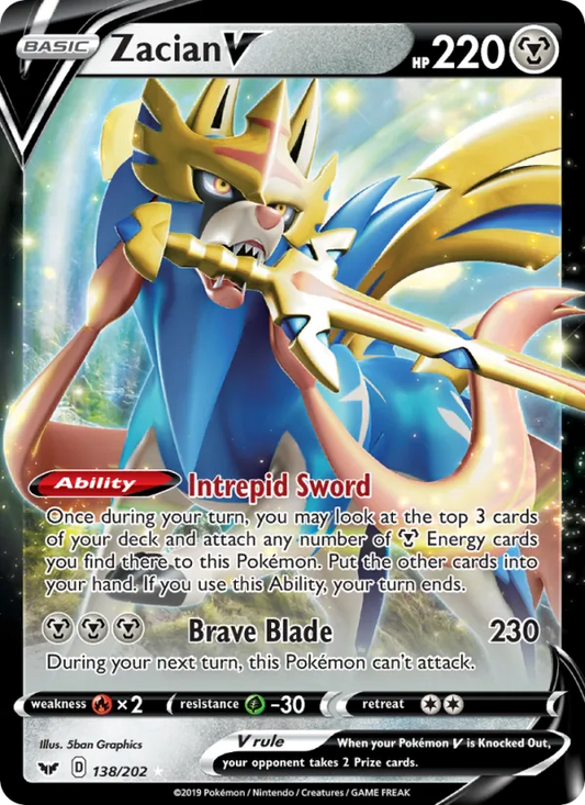 Zacian V Holo 138/202 Sword & Shield Pokémon Card