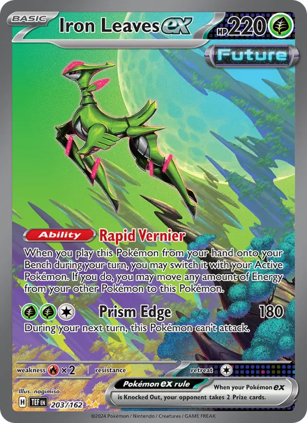 Iron Leaves ex Holo 203/162 Temporal Forces Pokémon Card