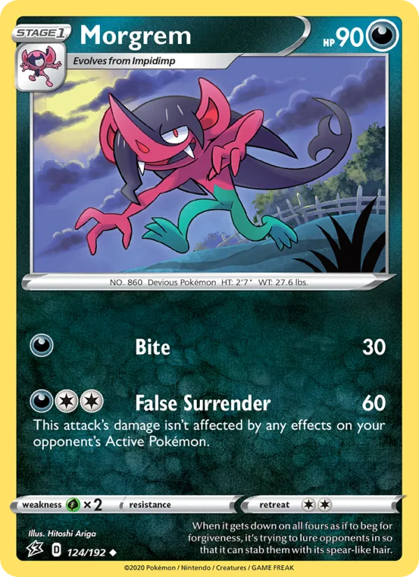 Morgrem Reverse Holo 124/192 Rebel Clash Pokémon Card