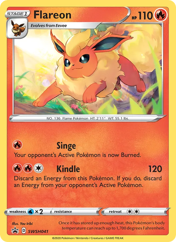 Flareon Holo WH041/307 SWSH Black Star Promos Pokémon Card