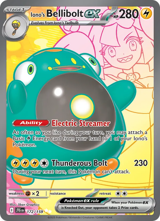 Iono's Bellibolt ex Holo 172/159 Journey Together Pokémon Card