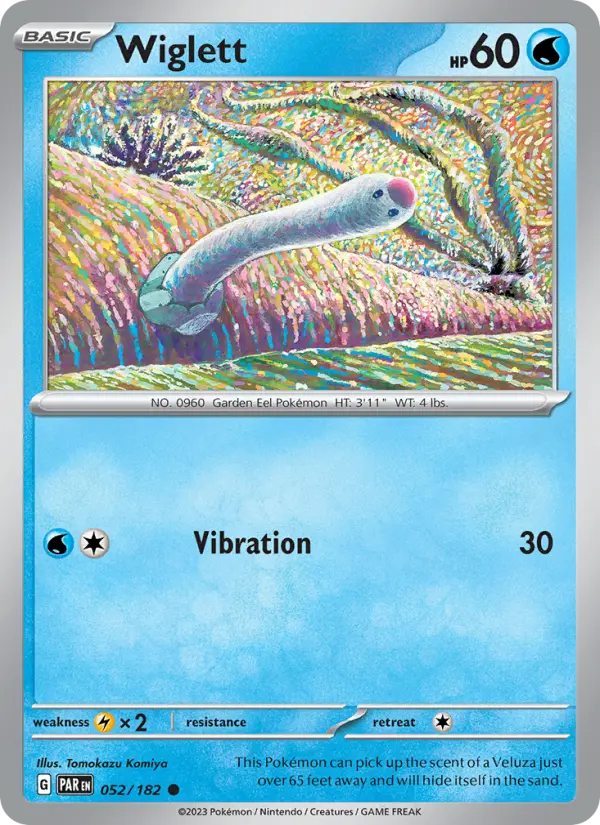 Wiglett Reverse Holo 052/182 Paradox Rift Pokémon Card
