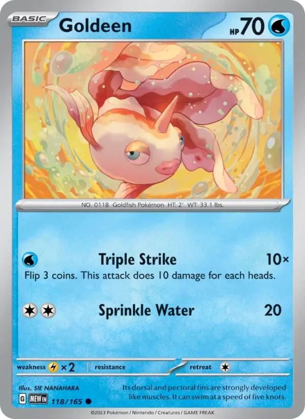 Goldeen Reverse Holo 118/165 151 Pokémon Card