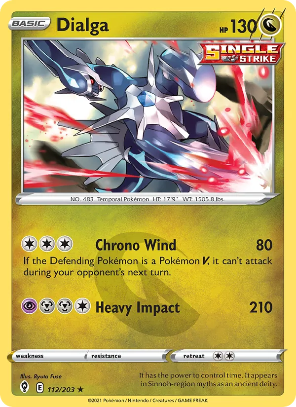 Dialga Reverse Holo 112/203 Evolving Skies Pokémon Card