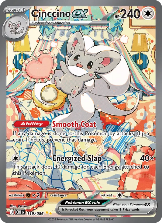 Cinccino ex Holo 119/86 Chaos Rising Pokémon Card