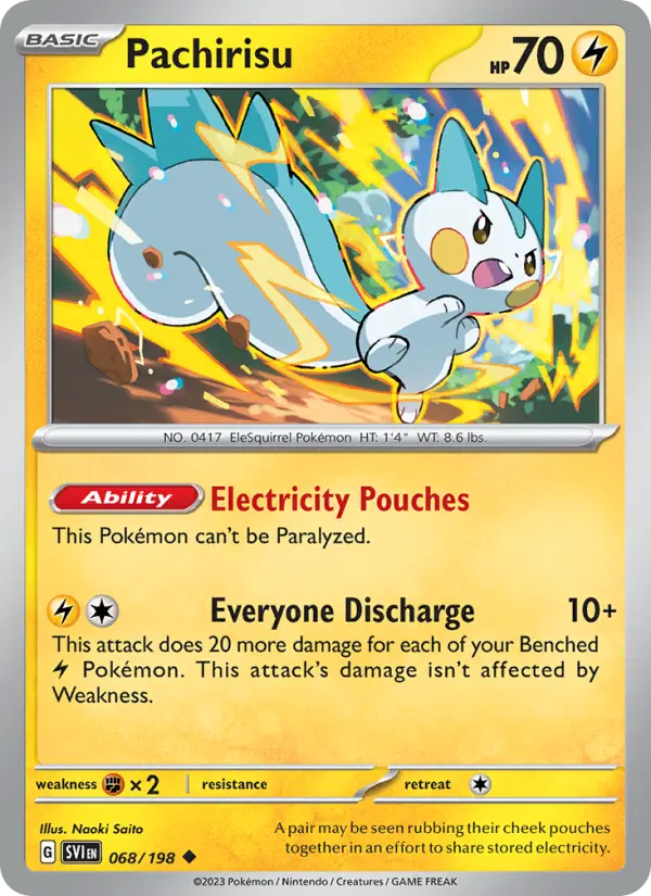 Pachirisu Non-Foil 068/198 Scarlet & Violet Pokémon Card