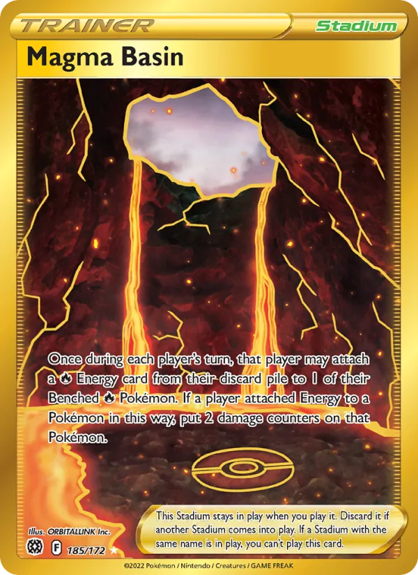 Magma Basin Holo 185/172 Brilliant Stars Pokémon Card