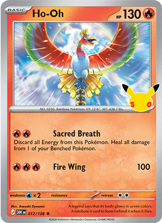 Ho-Oh Normal 012/128 30th Celebration Pokémon Card