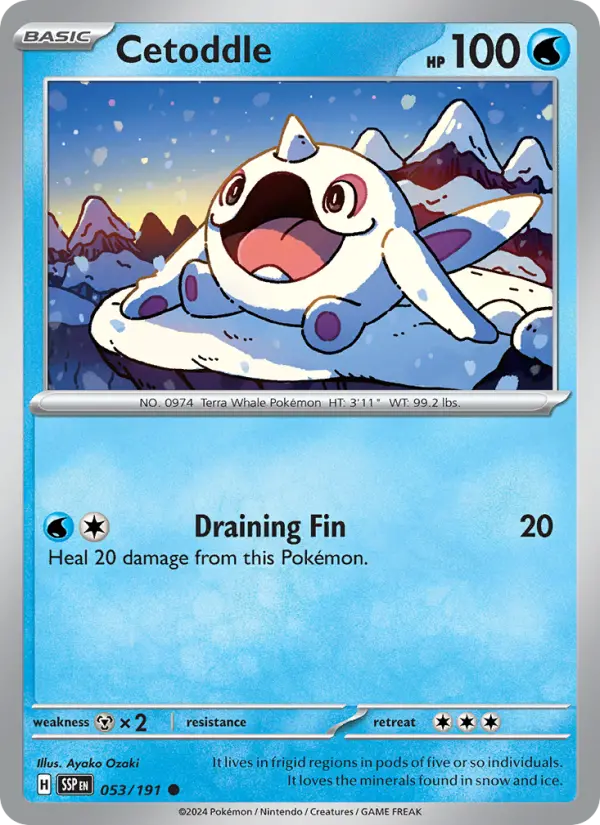 Cetoddle Reverse Holo 053/191 Surging Sparks Pokémon Card