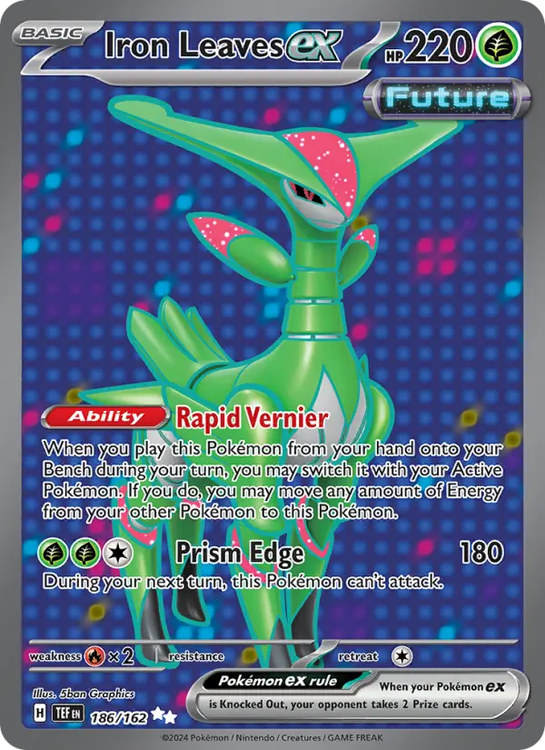 Iron Leaves ex Holo 186/162 Temporal Forces Pokémon Card