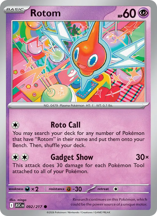 Rotom Normal 092/217 Ascended Heroes Pokémon Card