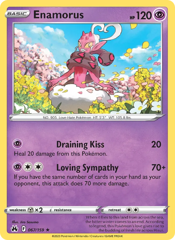 Enamorus Reverse Holo 067/159 Crown Zenith Pokémon Card