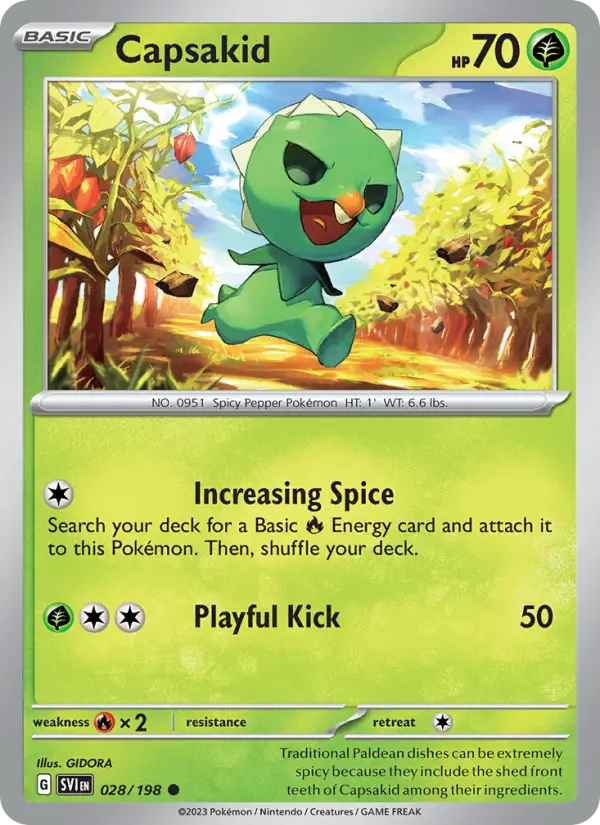 Capsakid Non-Foil 028/198 Scarlet & Violet Pokémon Card