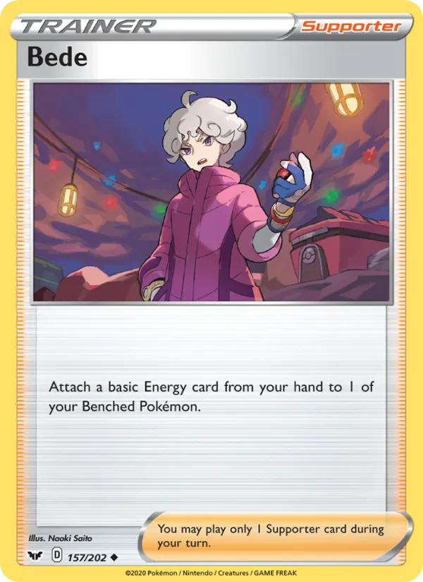 Bede Reverse Holo 157/202 Sword & Shield Pokémon Card