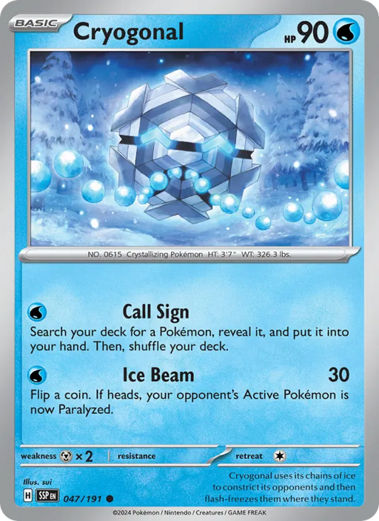 Cryogonal Normal 047/191 Surging Sparks Pokémon Card