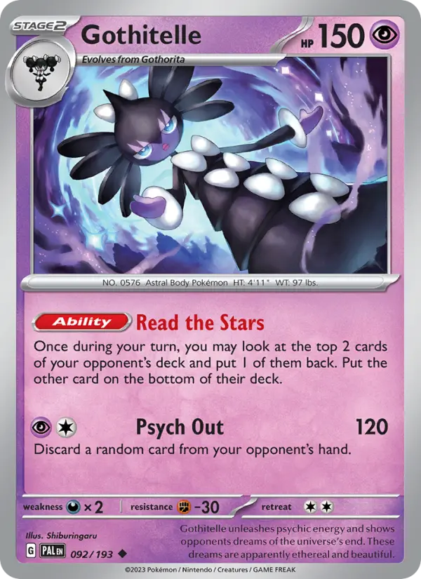 Gothitelle Non-Foil 092/193 Paldea Evolved Pokémon Card